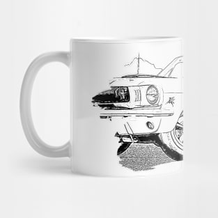 Mustang GT350 Action Art Splash Print Wireframe Mug